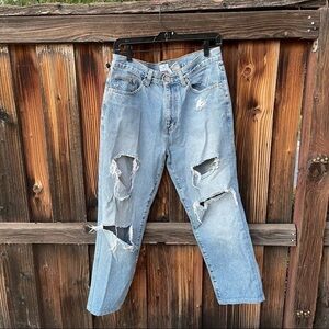 Calvin Klein Jeans Womens Sz 31 Waist Blue Straight Leg Tapered Ankle Mi…